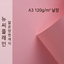 뉴씨플레인 종이문화 얇은 양면색지 120g A3 낱장 1매 No.32 카네이션핑크, 1장