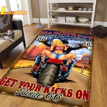 차박 세차용 접이식발판 카라반발판 레트로 바이크 오토바이 자동차 인쇄 공간 매트 카펫 러그 미끄럼 방지 도어 스텝 욕실 거실 침실 입구 홈 인테리어, [05] 100x120cm, [04] 빨간