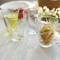 일본 아델리아 클리어 언더락잔 쥬스컵 물컵 유리컵 4p 세트 - 2 design, 사선 패턴