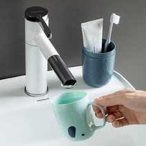1+1 휴대용 양치통세트 뚜껑있는 칫솔케이스, 블루