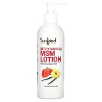 선푸드 Sunfood MSM 로션 리쥬베네이팅 크림 베리 바닐라 8 fl oz (236.6 ml), 3개