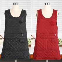 클리티아 누비 겨울앞치마 2color 3size, L-자주