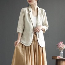MOSAIRATION 여성 정장자켓 클래식 5부소매 가디건 자켓 여름 가을 간절기 SFW0730006