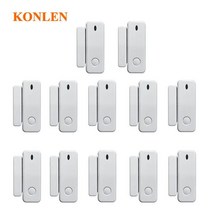 출입문 도어센서 KONLEN 스마트 보안 경보 시스템용 무선 도어 윈도우 센서 마그네틱 접촉 열림 433Mhz 4G, 5.12 PCS