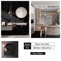 Grey Marble Floor Sticker Self Adhesive Waterproof Wall Kitchen Living Room Ground Tiles Easy to Ins, 03 003_01 30x30cm