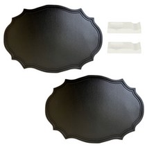 율라라 모던 방수 테이블 매트 2p + 수저받침 2p, 블랙, 43 X 30cm