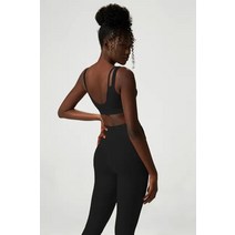 여자 요가 세트 패딩 스포츠 브래지어 메쉬 레깅스 2pcs 정장 휘트니스 의류 여성 Gymwear 운동 activewear C154 C156, [03] L, [04] black 2pcs set