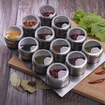 자석양념통 붙이는 양념통 벽걸이 형 랙이있는 마그네틱 향신료 항아리 향신료와 함께 스테인레스 스틸 향신료 향신료 조미료 용기, 없음