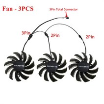 inrobert 75mm 23pin 쿨러 팬 pld08010s12h for gigabyte gtx 970 windforce g1 그래픽 카드 교체용 cpu 쿨러, pld08010s12h 3개