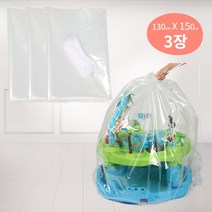 끈다리 대형비닐 봉투 130X150cm 3장 재활용 분리수거 장난감보관 특대형 큰비닐