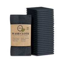 Softolle 100% 면 링스펀 워시 천 - 수건 벌크 팩 30.5 x 30.5cm(12 12인치) 얼굴용 수건 흡수성이 뛰어나고 부드러운 페이스 타월 (레드 24팩), Grey_60 Pack