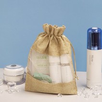 린넨 파우치 L 스트링파우치 복주머니 투명파우치 화장품파우치 면파우치