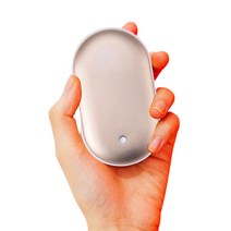 USB 충전식 손난로 보조배터리 휴대용 전기 전자핫팩, 실버(5200mAh)