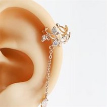 여자 큐빅 리프 체인 드롭 블립블링 이어커프 9763368