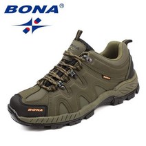 등산화 트레킹화 고어텍스 운동화 방한 중 가성비 BONA 새로운 도착 클래식 스타일 남자 하이킹 신발 레이스 업 스포츠 야외 조깅 트레킹 스니커즈 빠른 배송