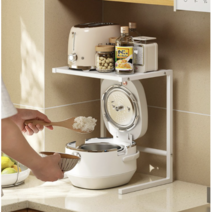 르엔젤 2단 에어프라이어 선반 밥솥 다이 거치대, 소형