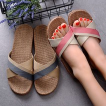 벨레메종 층간소음방지 크로스 린넨 슬리퍼 거실화 실내화, 02.퍼플(여성용), M, 1개