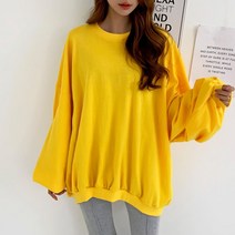 퍼니걸스 5480 오버핏 베이직 무지 퍼프 맨투맨 여성의류