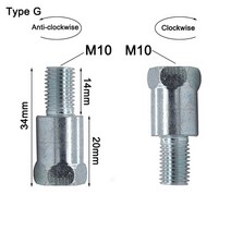 오토바이 미러 백미러 1조각 10mm 시계 방향 오토바이 미러 어댑터 금속 높이 볼트 나사 변환 모터, CHINA, Type G
