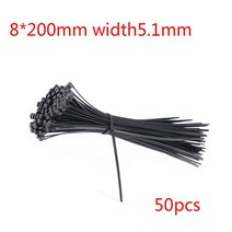견고한 8X200/250/300/350/400/450mm 흰색/검정색 우유 케이블 와이어 지퍼 타이 자동 잠금 나일론 폭 5.1m, 한개옵션1, 07 BL 200mm
