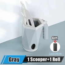 캣폴 베란다펫도어 원목캣타워 캣타워DIY 고양이 배변 스쿠퍼 대용량 내장 가방 삽 키티 화장실 트레이 상자 청소 도구 애완 동물 용품, Gray and 15Pcs Bag