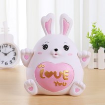 헬로우키티 저금통 토끼모양 저금통 캐릭터 저금통 대형 저금통 특대형 저금통 장식용 저금통, 둥근모양 토끼-D(대)개