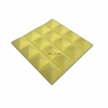 방음재 방음스펀지 흡음재 계란판 방음 보드 481224 pcs 250x250x50mm 스튜디오 음향 폼 피라미드 흡음 치료 패널 타일 보호 스폰지 7 색, 노란색, 24개