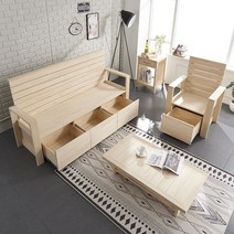 피톤치드 편백나무 원목 소파, 소파테이블