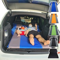 차량용 트렁크 자충 차박 에어 평탄화 매트 차트리스 모델Y 카니발 쏘렌토 싼타페 셀토스 코나 산타페 X3, 그린스트라이프