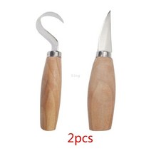 우드카빙키트 접목도 조각도 2 개대 스테인레스 스틸 나무 조각 커터 목공 조각 diy 나무 손잡이 숟가락 후크 조각 칼 목판화 예술 공예 도구, 황소 포인트 끌, 그림 쇼로