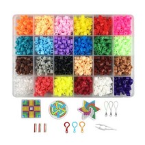 GHSHOP 2400 Pcs 하마 비즈 퓨즈 비즈 키트 수제 공예 픽셀 아트 프로젝트, 5mm, 플라스틱, 스타일 2