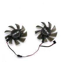 컴퓨터 갤럭시 지포스 GTX 1050Ti 일반 GTX1050 타이거 냉각 팬용 75mm 2-와이어 4 핀 GTX1050Ti GPU 팬 2 개, [01] 2pcs