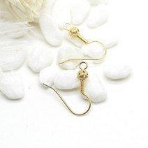 14K반지 링 Diy 귀걸이 액세서리 두꺼운 14k 골드 도금 후크 꽃 볼 스프링 실버 이어 와이어 도매 20 개 193839