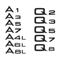 아우디 A1 A3 A4L A5 A6 A7 A8L Q2 Q3 Q5 Q7 Q8 용 3D 크롬 도금 광택 블랙 ABS TDI TFSI 후면 로고 스티커 부품 스타일링, 23.Black - Q7