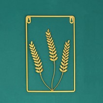 혼멘 인테리어 북유럽 철제 메탈 골드 나뭇잎 벽장식, 골드보리