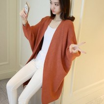 롱 가디건 여성 스웨터 가을 겨울 슬리브 니트 플러스 사이즈 자켓 느슨한 여성용 3XL