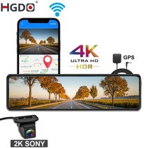 hgdo m210 4k + 2k dash cam gps wifi 전면 sony imx415 백미러 비디오 레코더 sony imx307 백 카메라 등록 대행 자동차 dvr, m210-6m 브래킷, 32g