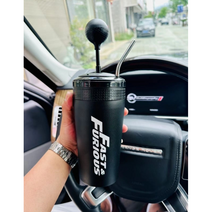 분노의질주 프린팅 기어 빨대 텀블러 스테인리스 보온보냉 팬 굿즈 넥스트레벨 600ml, 블랙