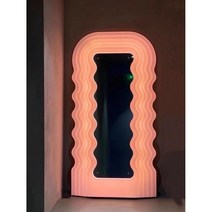 에토레 소트사스 LED 웨이브 특이한 전신거울 카페 쇼룸 호텔 럭셔리 인테리어 지디거울, 다른, 핑크 리모콘 버전, 아니요