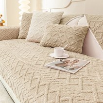 한빛카페트 꽈배기 극세사 니트 소파패드 70x180cm 3인용, 아이보리, 아이보리