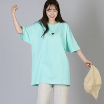 (15컬러)빅사이즈 5부 라운드 박스반팔티 무지 롱반팔티 오버핏 루즈핏 여름 레이어드 이너티셔츠 데일리 컬러 형광반팔티