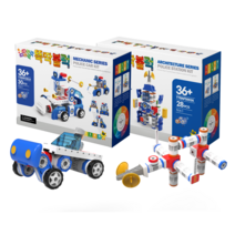 2023 토이어워드수상! 건축블럭1+교통블럭1 장난감 2종세트, 헬리콥터, 경찰서