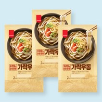 농협 우리밀 가락우동 2인분(415g) x3개 캠핑요리 자취음식 즉석우동, 3개, 415g
