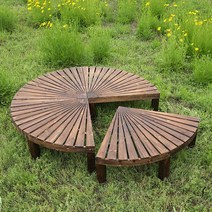 실외 야외 라운드 원형 벤치 평상 데크 발판 화단 수목 보호 정원 마당 공원 쉼터 가든 광장, (길이90x높이40cm) 블루