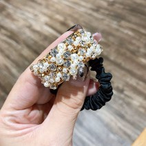 그린코코 머리묶는 진주 큐빅 헤어끈