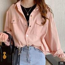 가바바 여성 청남방 러블리한 느낌의 데일리 데님셔츠 G58092
