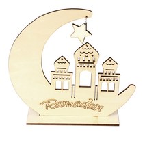 2 세트의 나무 장식품 레이저 Bairam Moon Log Color Hollow with Pedestal 빠른 속보 홈 장식 JM01353 축제, ,JM01353