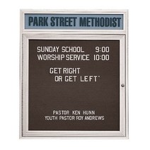 Ghent 3” x 2” 1 Door Outdoor Enclosed Vinyl Letter Board Burgundy Satin Frame with Headliner (PABX