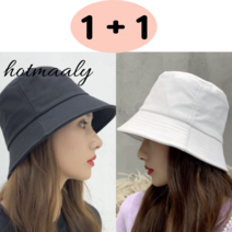 hotmally 1+1 여성 버킷햇 여름 코튼 데일리 벙거지 모자
