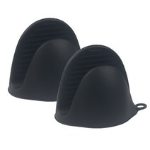 후루루 실리콘 냄비 손잡이 장갑 2개입 10cm x 8cm, 블랙